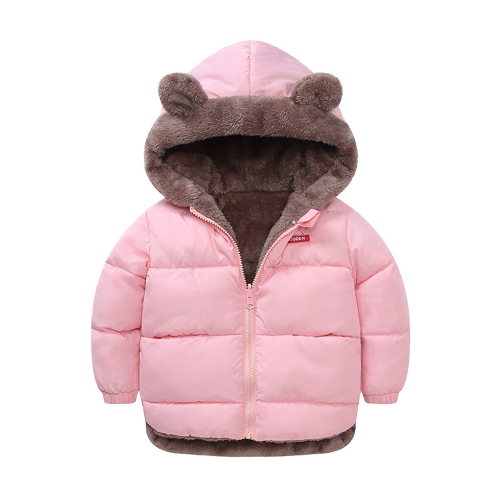 Winterjas Vrouwen Peuter Baby Meisjes Winter Winddicht Jas Beer Oren Capuchon Dikker Uitloper Jas: PK / 120