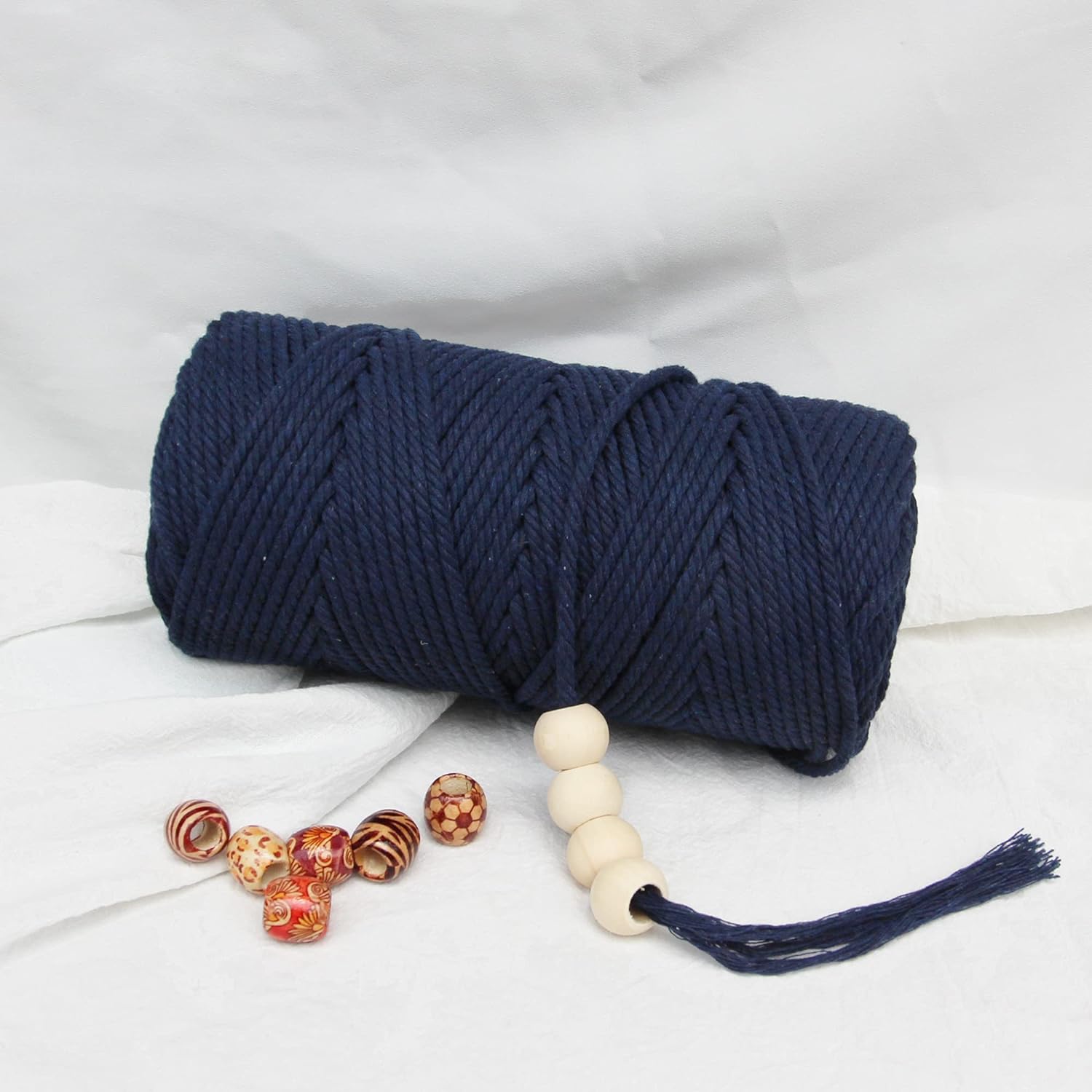 4 mm natuurlijk katoenen macrame touw macrame katoenen koord voor muuropknoping plantenhangers ambachten cadeauverpakking en bruiloftsdecoraties: Nickel-Free White