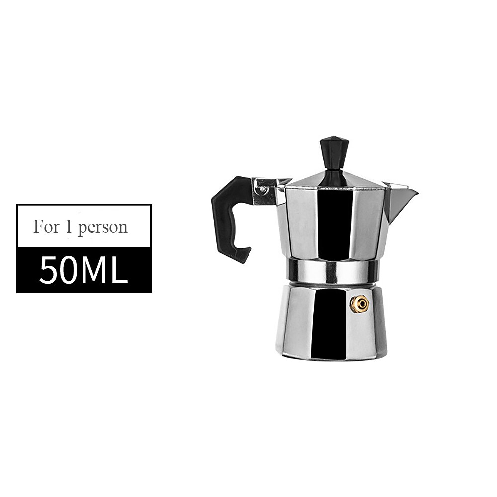 150/300ml koffiezetapparaat aluminium mokka koffiezetapparaat mokka espresso percolator pot koffiezetapparaat fornuis koffiezetapparaat voor keuken: A 50ml