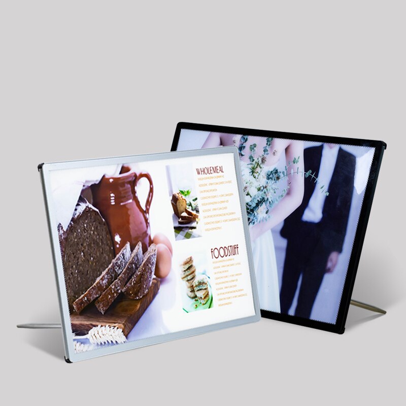 A4 fast food menu display stand led illuminated sign holder crystal backlit