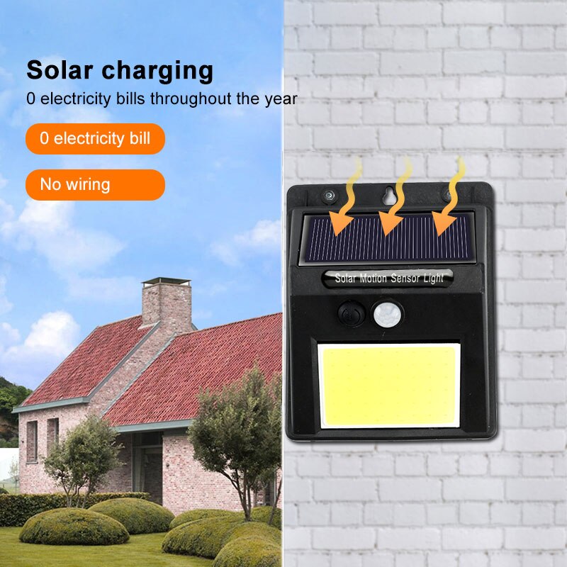 Waterproof PIR Motion Sensor Solar Light 20 30 48 60 96 LED Rechargeable Security Solar Lamp Outdoor Emergency Wall Light