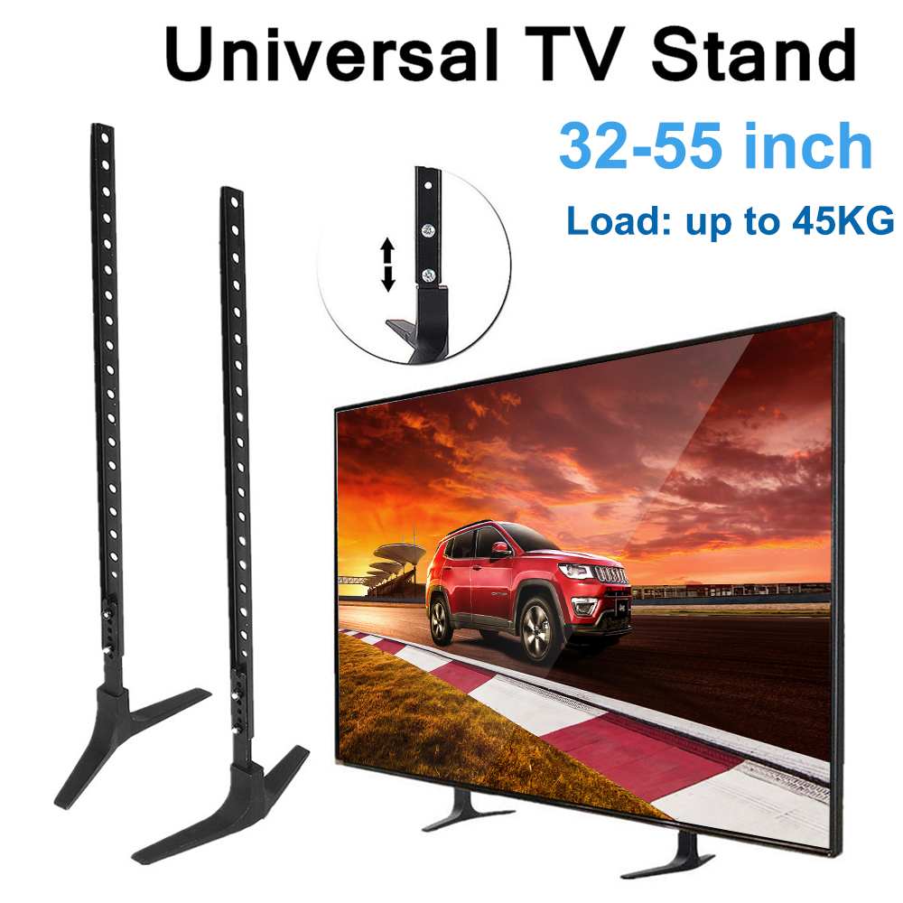 Yleinen tv-teline säädettävä vakaa jalusta pöytälevy tv-telineen jalat useimmille led lcd litteän näytön  tv 26-65 " teräs