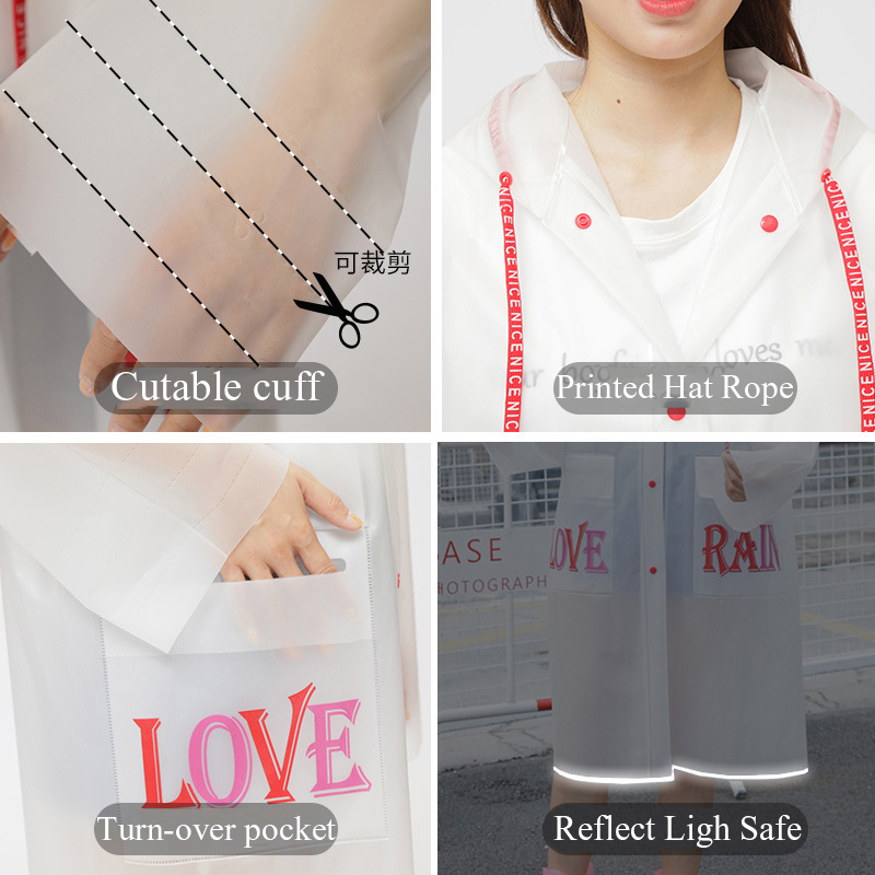 Reflect Light Raincoat Lovers Rainwear Raincoats Women Transparent Rain Coat Couple Rain Poncho Men Rainwear
