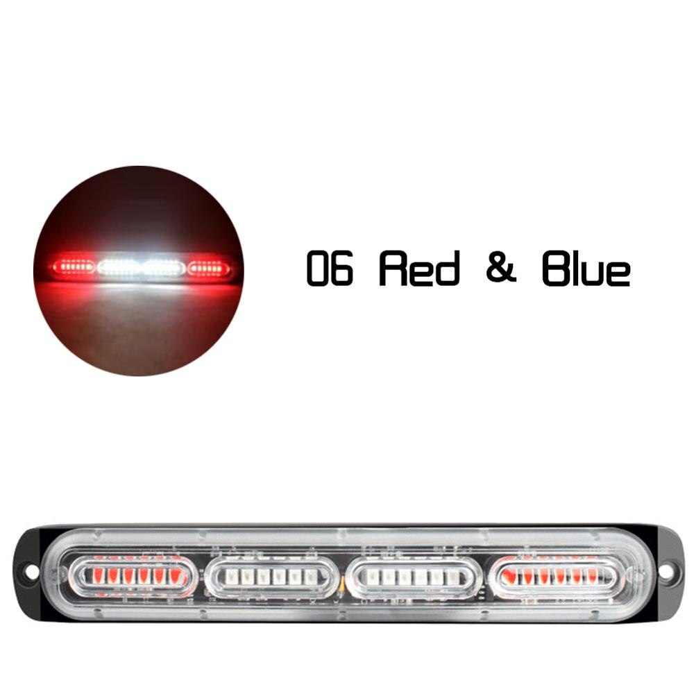 Auto 24 led bar strobo valot vilkku fso auto salama poliisi vilkku stroboskoopit stroboskooppi valo poliisi led valo vilkkuvalo: Punainen sininen