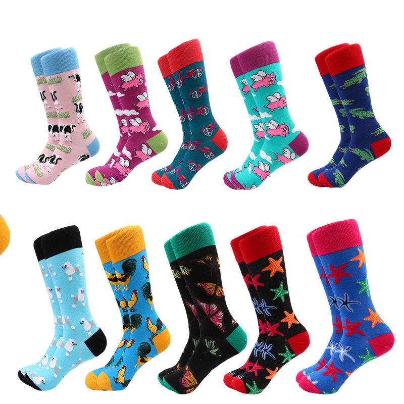 Glade sokker bomull soft sox vakker lama hund kurve menn morsomme kvinner damer jenter kunst