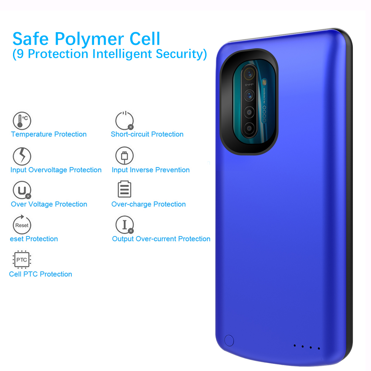 Coque de chargeur de batterie 6500mAh pour Oppo Realme X2 Pro, batterie de secours étendue