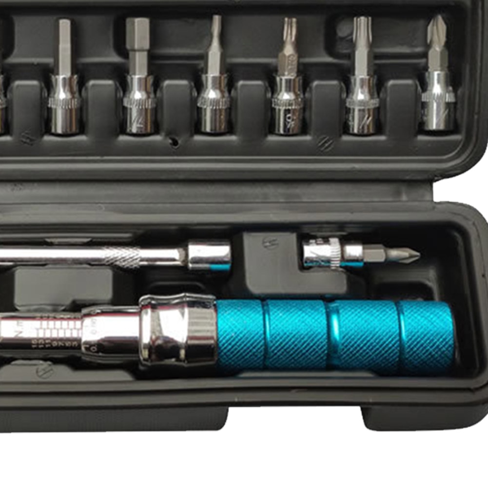 15pcs Cycling Bicycle Repair Tools Steel Outdoor Ratchet Mini Adjustable Socket Allen Key Torque Wrench Set Manual Spanner