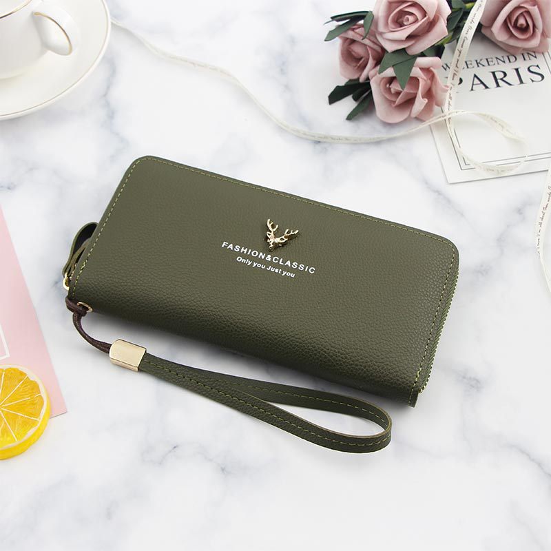 Dames clutch portemonnee grote capaciteit portemonnee lang kort muntvak pu lederen dames portemonnees: Groente