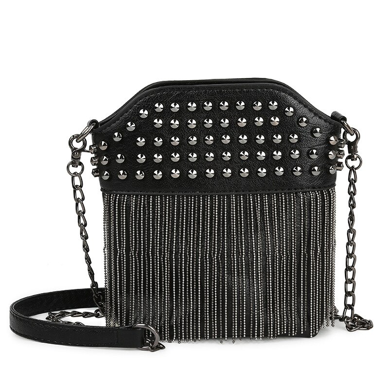 Women's Fringed Crossbody Bag Calm Atmospheric Shoulder Bag Trendy Wild Women's Bag: Style 4