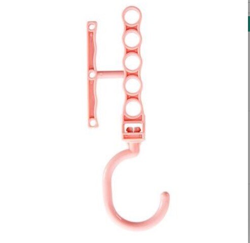 9 holes Clothes Hanger Organizer Space Saving Hanger Multi-function Folding Magic Hanger Drying Racks Scarf Clothes Storage: 03 pink