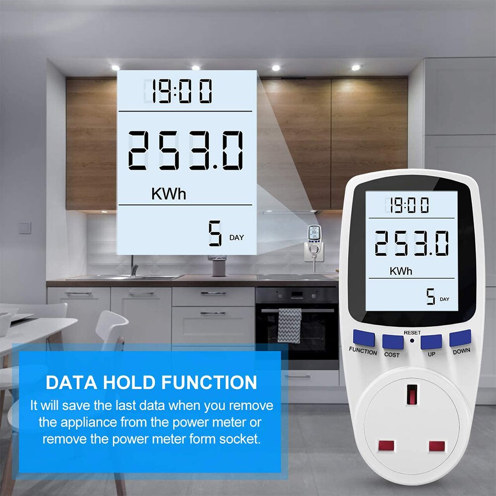 Ac Power Meter Digitale Wattmeter Britse Plug Power Meter Monitor Diagram Meten Socket Analyzer Meten Socket Analyzer