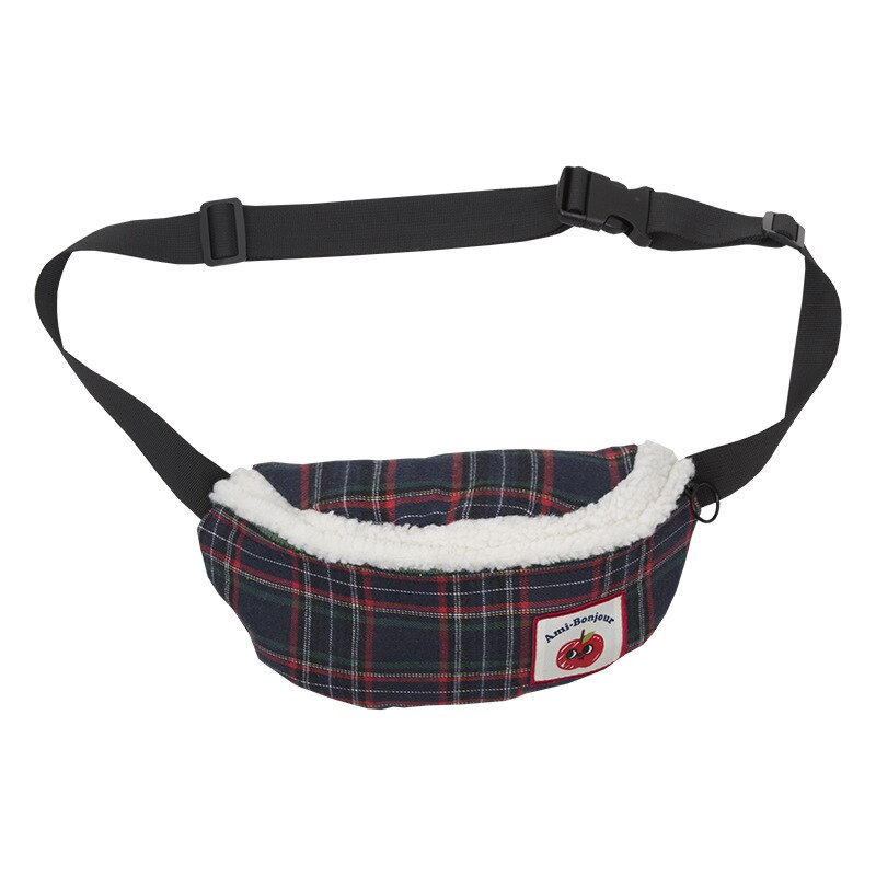 Vinter harajuku sömmar lammull jul pläd plysch axelväska kvinnors söta crossbody torebki damskie bröstväska