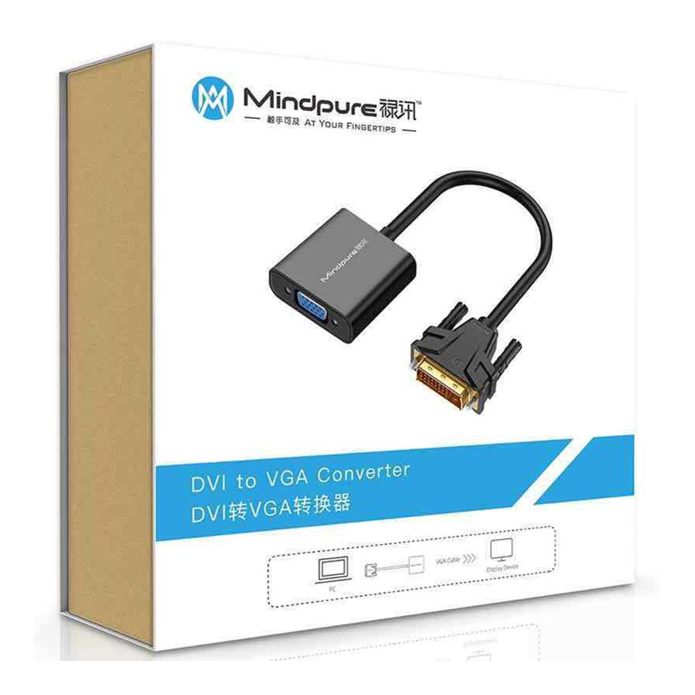 Convertisseur DVI vers VGA HD 1080P DVI 24 + 1 25 broches vers VGA, câble adaptateur pour moniteur TV PC
