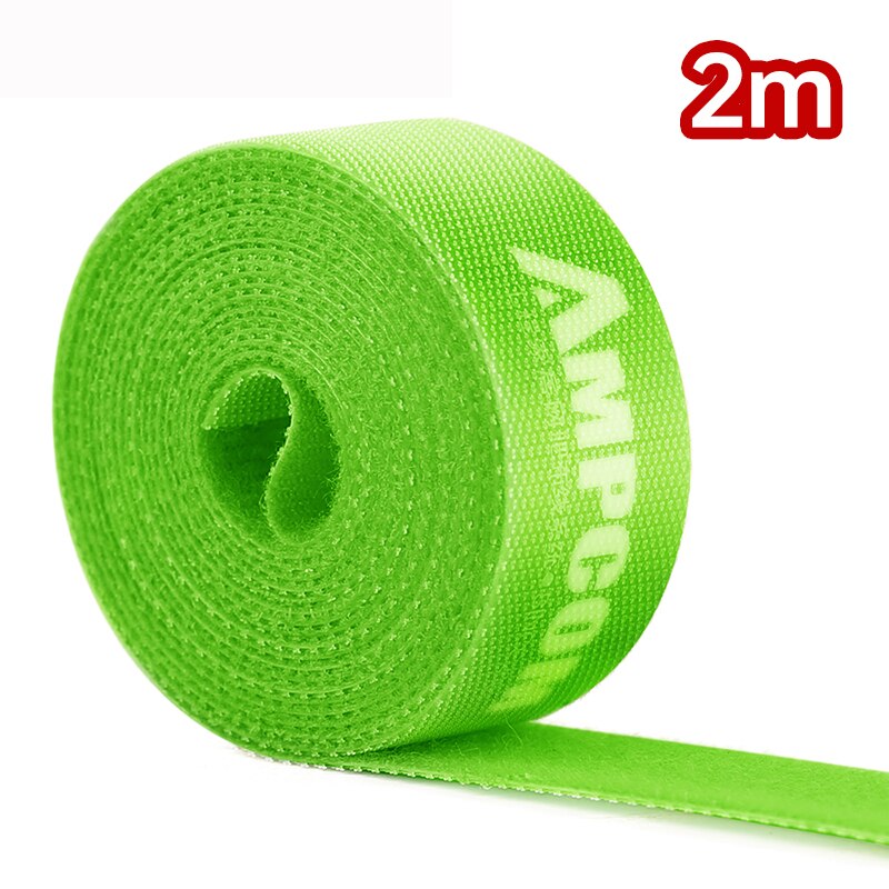 AMPCOM Klettband mit Klettverschluss, Klebebandstreifen, Nylon-Kabel-Organizer, selbstklebendes Verwaltung, wiederverwendbarer Kabelbinder für Telefonkabel: Braun