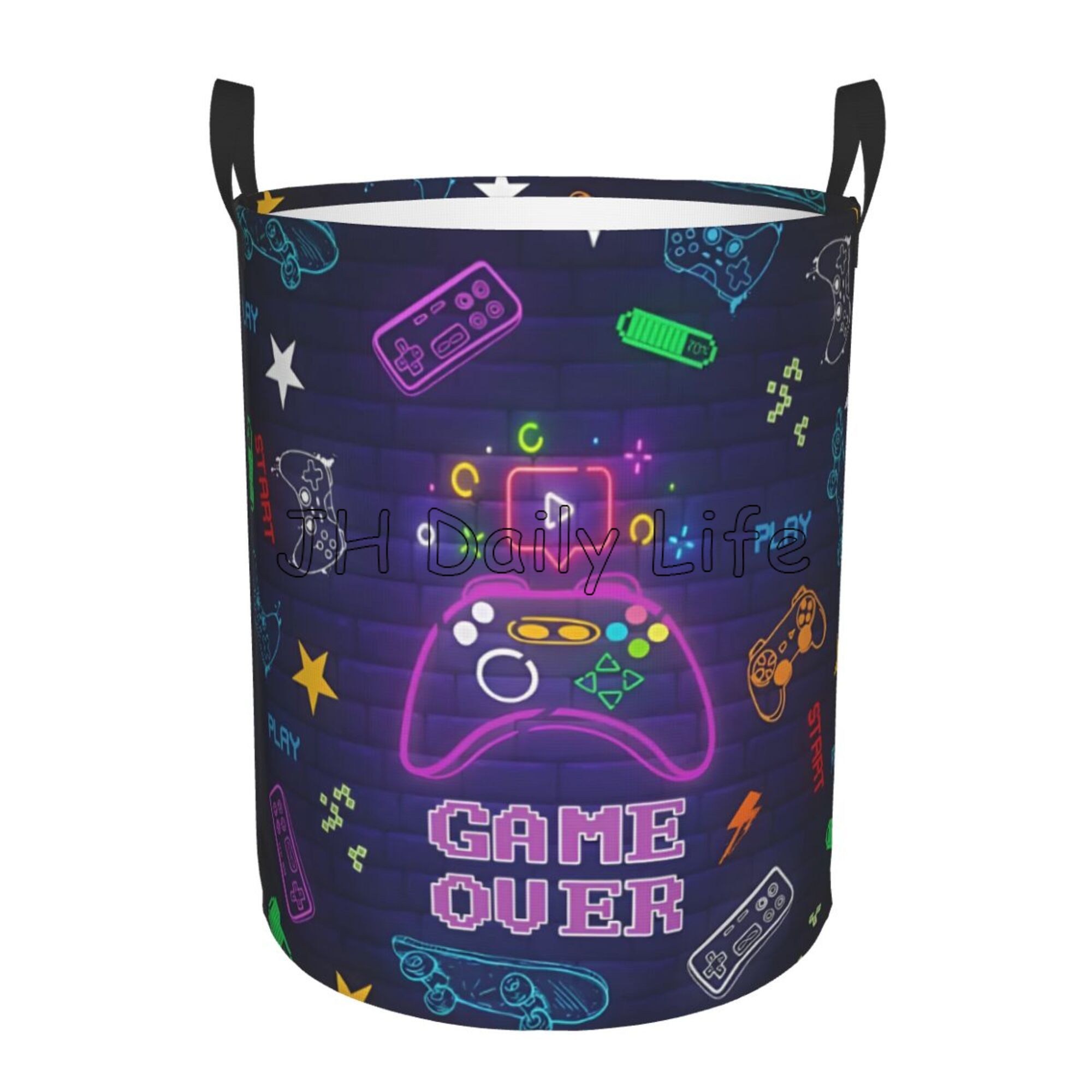 Gamer Wasmand Mand Gaming Opbergmand Gamecontroller Speelgoed Kleding Organizer Bin Waterdichte wasmand voor jongens: XXL / Licht Geel