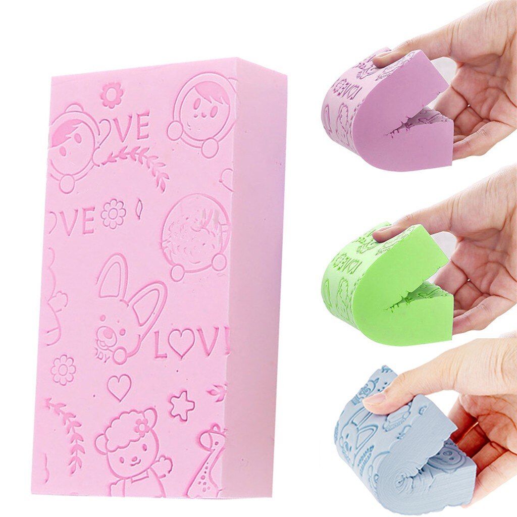 Soft Body Scrubber Bath Shower Exfoliating Sponge Body Skin Scrub Cleaner Pad Spa Brush Bathing Tools Bathroom Accessories #TD: Pink 