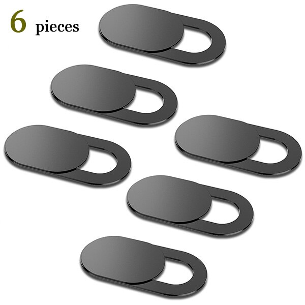 WebCam Cover Shutter Magnet Slider Universal Antispy Camera Cover For Web Laptop iPad PC Macbook Tablet lenses Privacy Sticker: 6pcs Black Oval