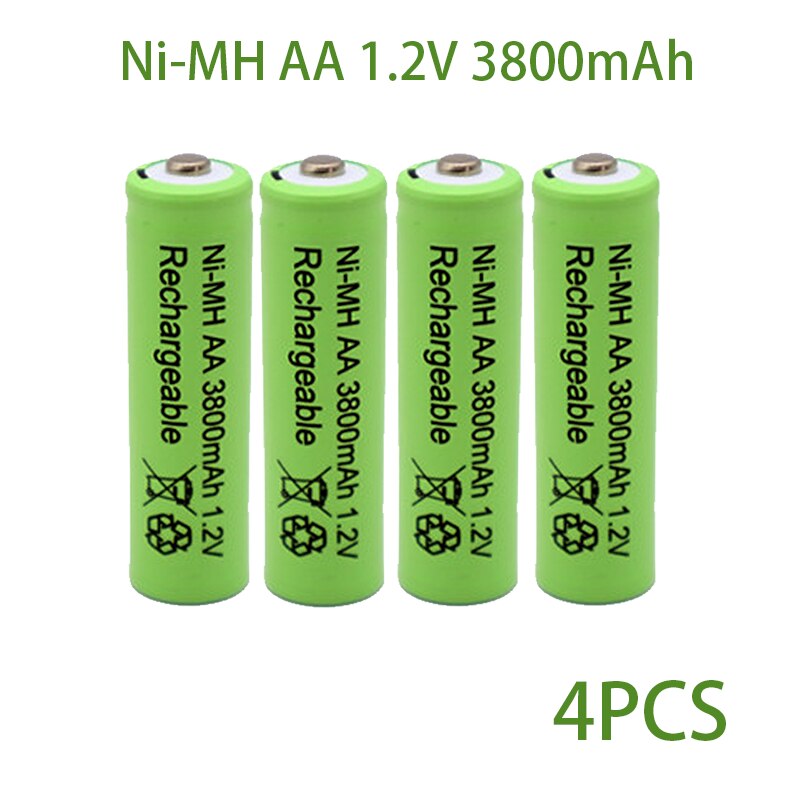 Nuova batteria AA 1.2V 3800mAh batteria ricaricabile Ni-MH per batterie ricaricabili con telecomando giocattolo caricabatterie AA 1.2V: Oro