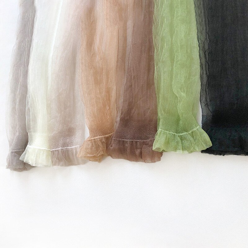 Moda przezroczyste skarpetki damskie błyszczące ultra-cienkie tiulowe skarpetki długie puszyste koronkowe skarpety damska sukienka Streetwear Calcetines