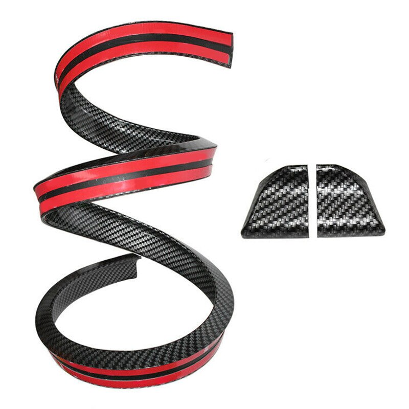 4.9Ft (150cm) Universal Black Carbon Fiber Trunk Spoiler Lip Kit