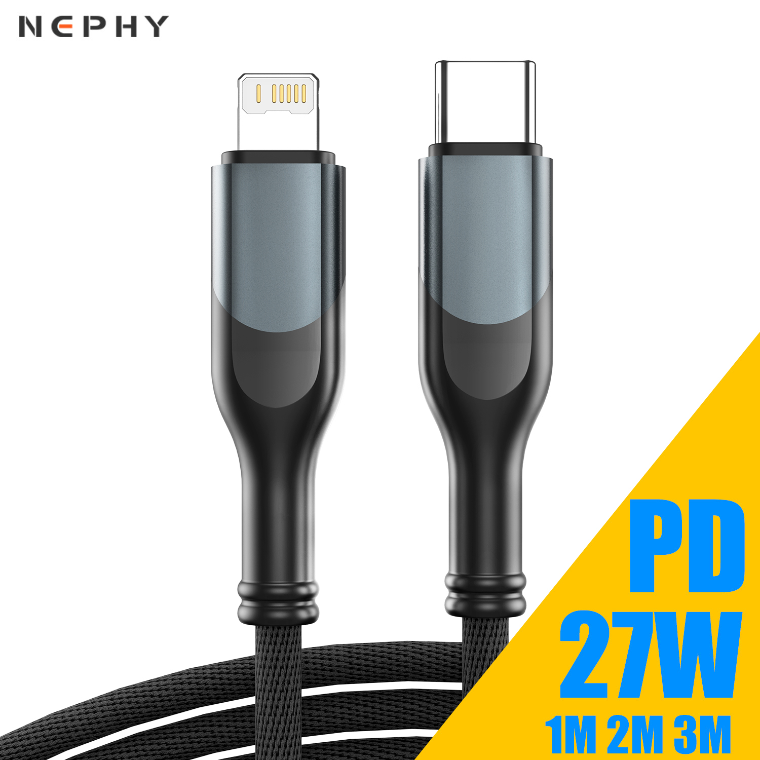 Usb-kabel til iphone 14 13 12 11 max xs xr  x 7 8 plus se ipad mini hurtiglading usb c  pd 27w datalader ledning 1m 2m 3m