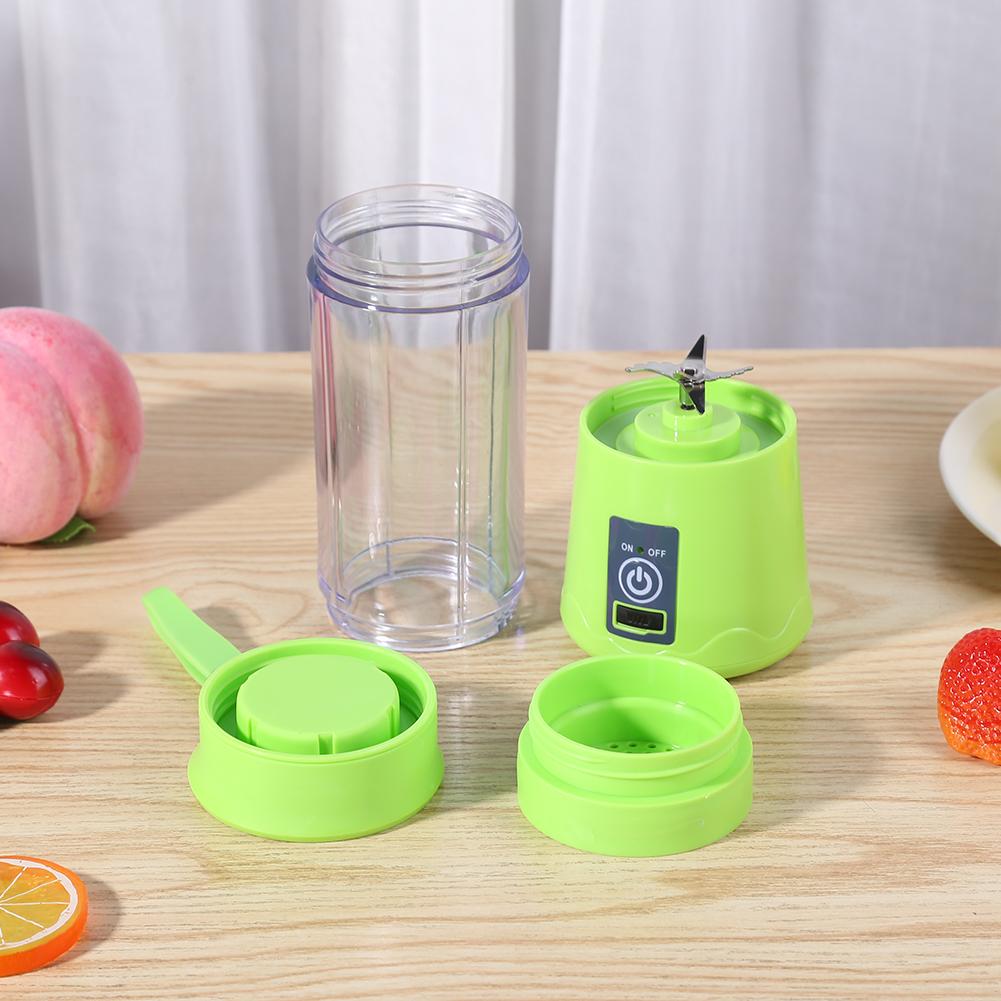 Licuadora eléctrica de 380ML para hogar, máquina exprimidora de frutas portátil, mezclador de jugo de vegetales, procesador de alimentos recargable por USB