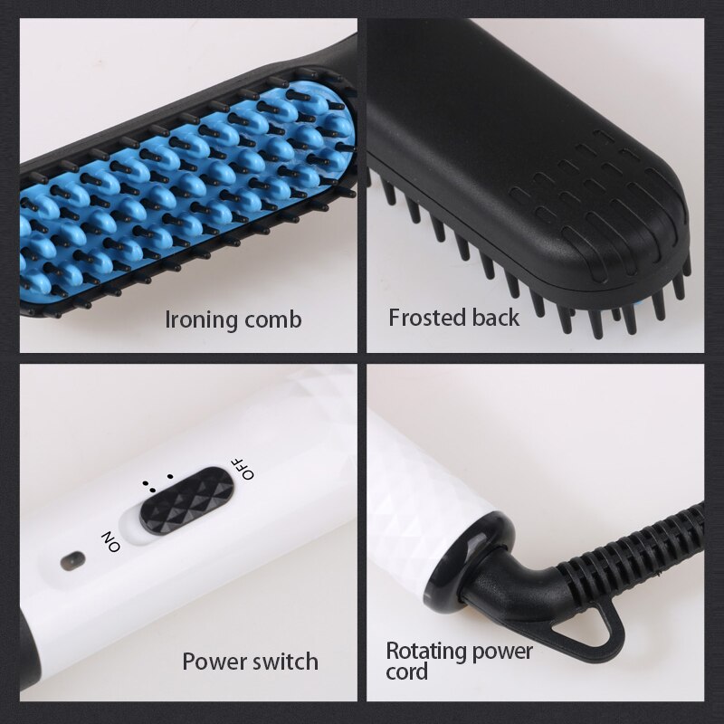 Hommes barbe lisseur barbe redressage peigne enchevêtrement cheveux brosse barbe et défriser les cheveux outils de coiffure