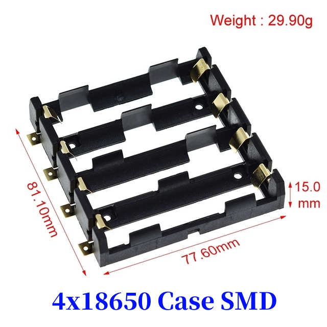 Caja de soporte de batería AA/18650 de tamaño estándar de plástico negro con cable de plomo 3,7 V/1,5 V Clip: Blanco