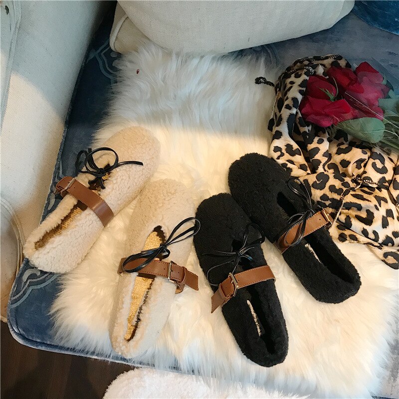 Tout-Match mocassin chaussures femmes mocassins fourrure décontracté femme baskets femmes talons bout rond bouche peu profonde automne mocassins hiver