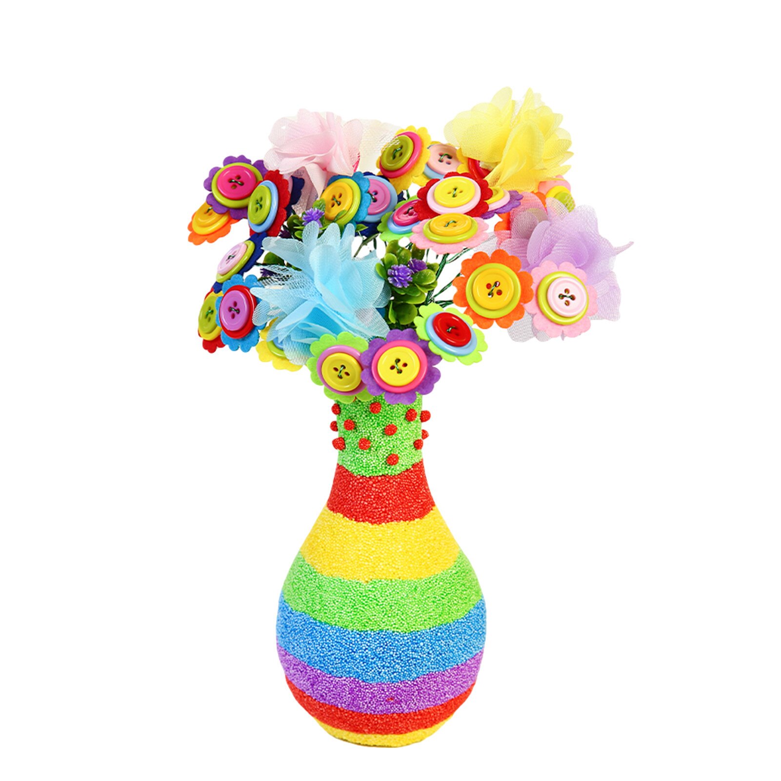 Flower Craft Kit Arts Crafts Funny Make Your Own Flower Vase Toy DIY Mud Pearl Clay Painting Toy Material DIY Vase: A