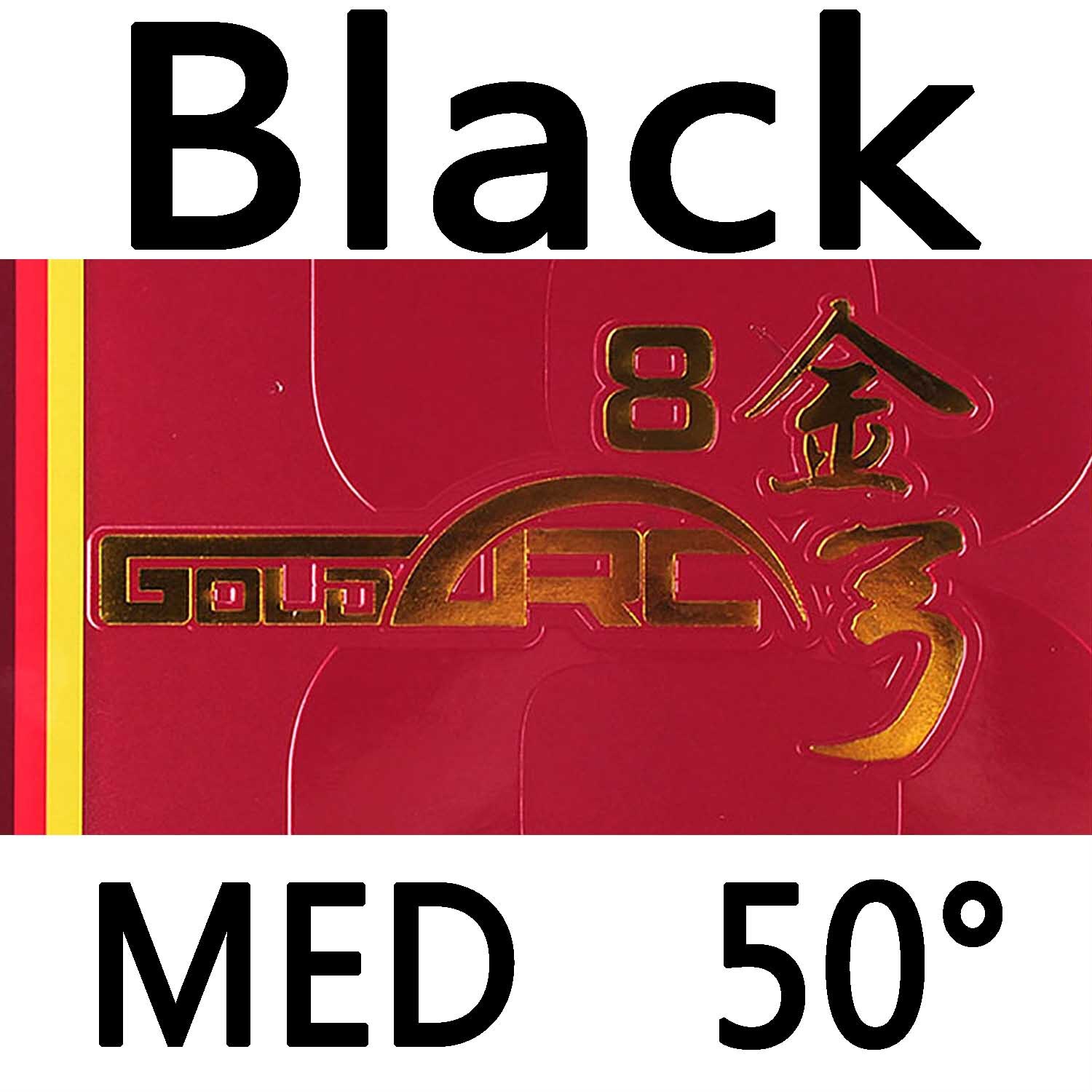 DHS GoldArc 8 Made in Germany Gold Arc Table Tennis Rubber Ping Pong Sponge Goldarc8: black med H50