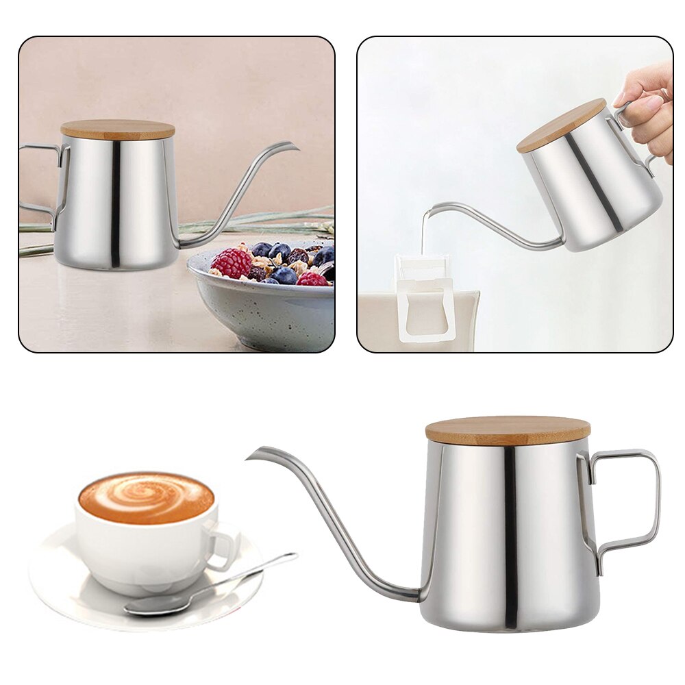 350ml Stainless Steel Teapot Drip Coffee Pot Drip Kettle Coffee Tea Pot Kitchen Accessories Long Narrow Spout Coffee Pot