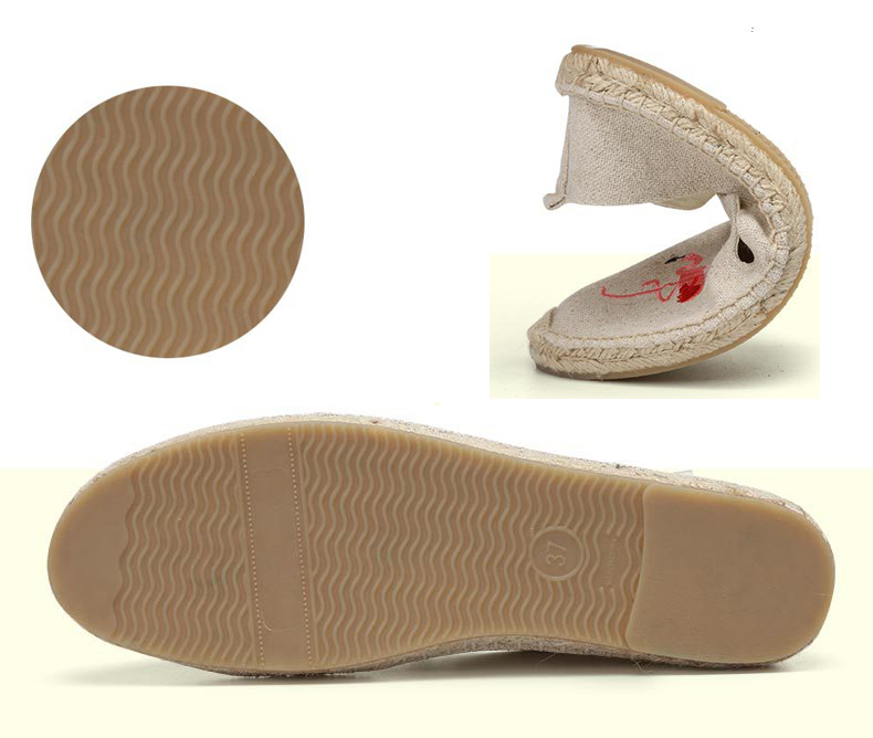 Alpargatas clásicas de verano, flamenco bordado, alpargatas planas para mujer, en color verde claro