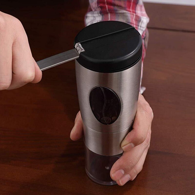 Molinillo de café plegable, de acero inoxidable, hecho a mano, para café en grano, Molinillo, herramienta de cocina, 1 unidad