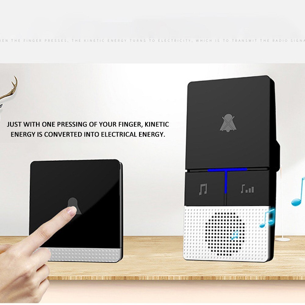 No Battery Wireless Doorbell Powerful Signal Transmission Adjustable Ringing Volume