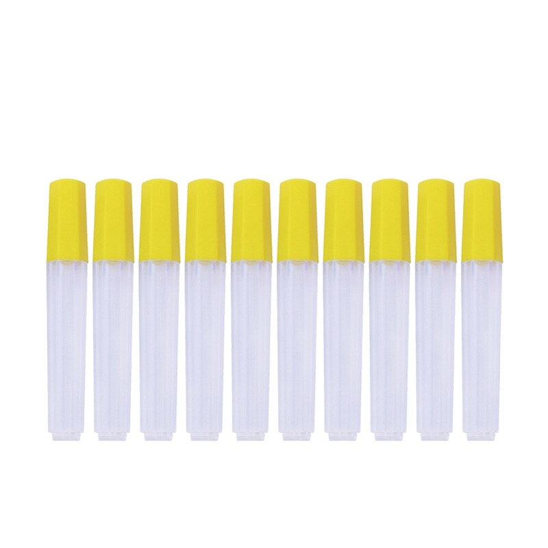 MIUSIE 10Pcs Clear Plastic Embroidery Felting Sewing Needles Container Pin Needle Storage Tubes Bottle Holder Storage Cases: 10pcs Yellow