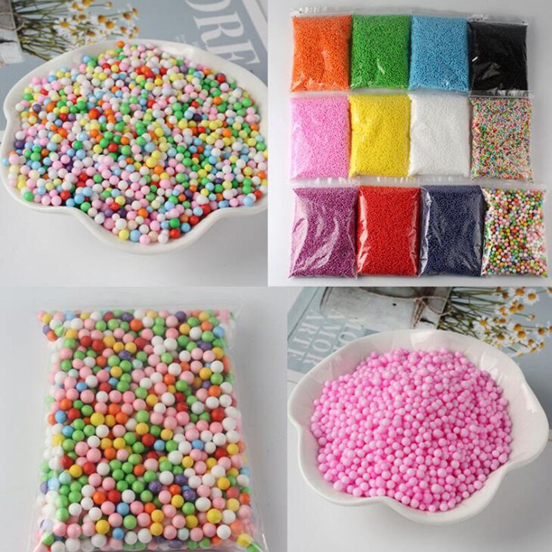 1PCS DIY Sneeuw Modder Deeltjes Accessoires Polystyreen Piepschuim Ballen Fles Slijm Ballen Kleine Tiny Foam Kralen Voor Foam Filler