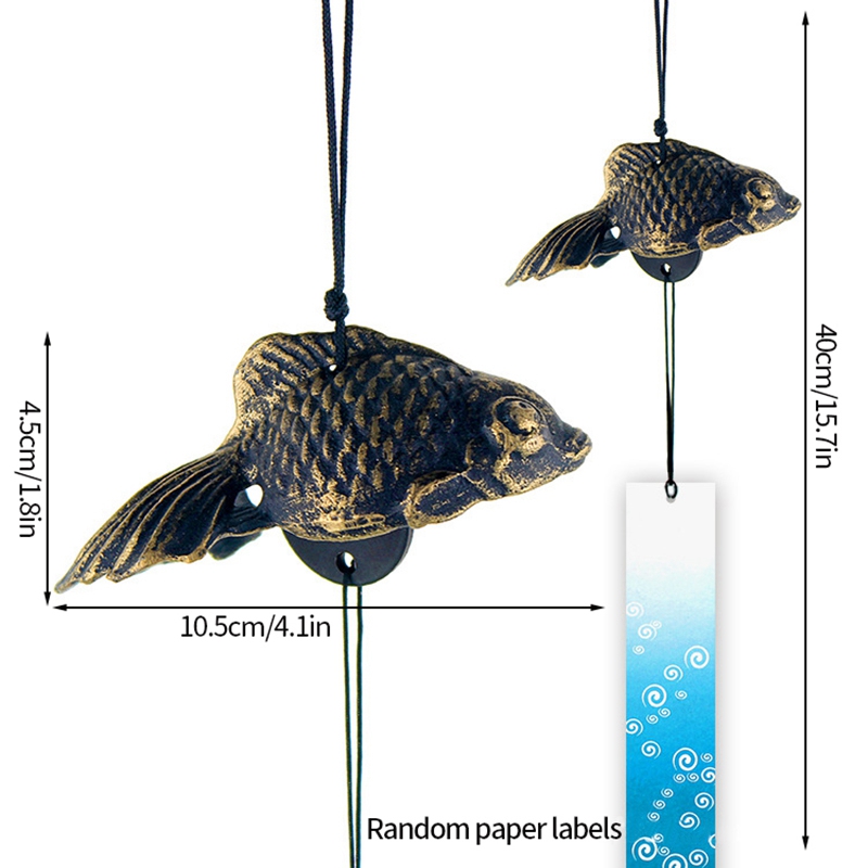 1pcs Japanese Cast Iron Wind Chimes Wind Bell Iron Hanging Wind Chimes Home Garden Outdoor Bell Room Decoration: DARK GRAY