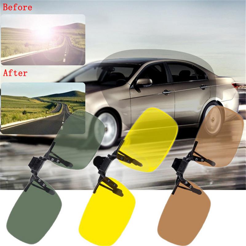 Polarized Clip On Sunglasses Driving Night Vision Lens Sun Glasses Male Anti-UVA UVB For Men Women With Case & Glasses Cloth