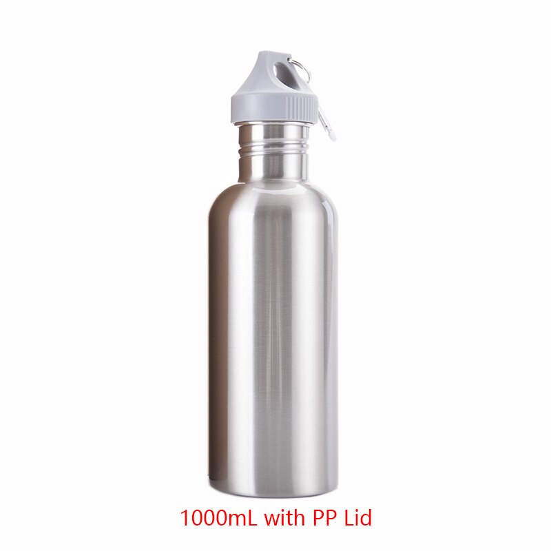 FEIJIAN Sport Water Fles 18/8 Rvs Fles Brede Mond Pot lekvrije Kantine 500mL 750mL 1000mL 1800mL 1.8L: 1000mL