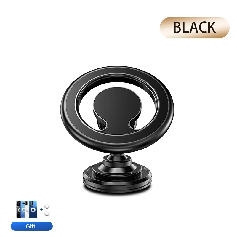 Soporte magnético para teléfono de coche, 15W, carga inalámbrica, ventilación, anillo Magsafe, soporte para coche para iPhone 14, 13, 12 Pro Plus, Mini funda MagSafe: Negro