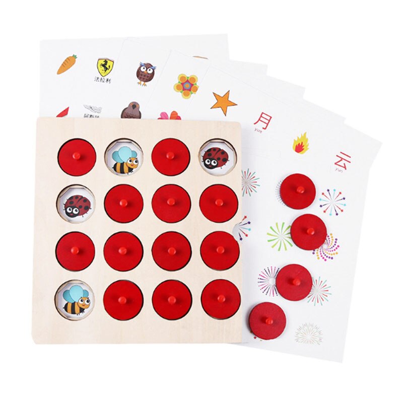 Kids Houten Geheugen Schaken Cartoon Referentie Kaart Kaarten Memory Training Matching Game Speelgoed Voor Kinderen Vroeg Leren: Default Title