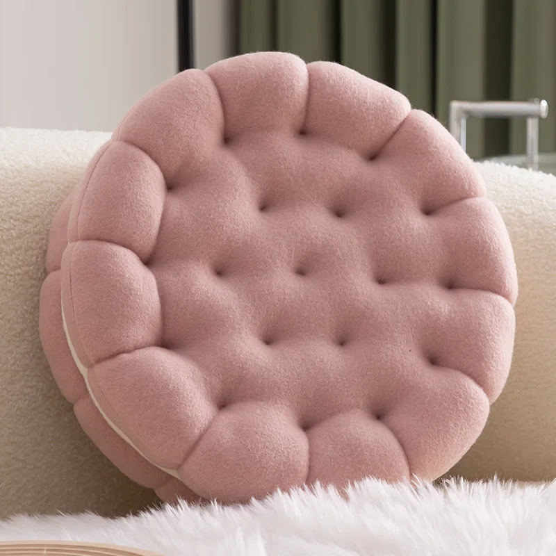Japanisches Sandwich-Keks-Kissen, kreatives Plüsch-Sofakissen, Büro-Außerirdischer-Kissen, Cojines Decorativos: Beige