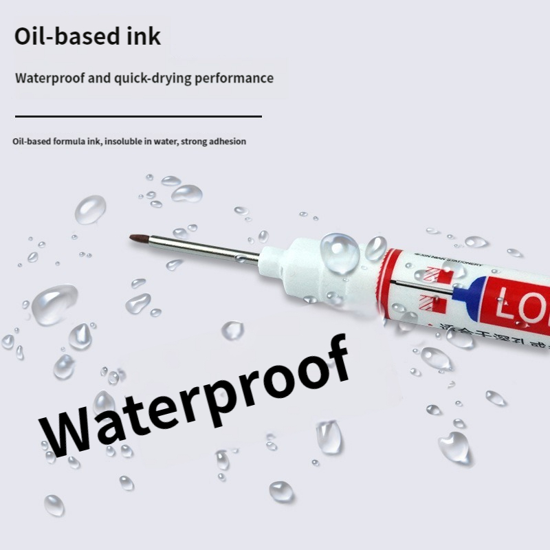 20 mm tiefes See, langer Spitzenkopf, Permanentmarker, Mehrzweck-Perforationsstift aus Metall, wasserdichte Badezimmer-Holzbearbeitungsdekoration