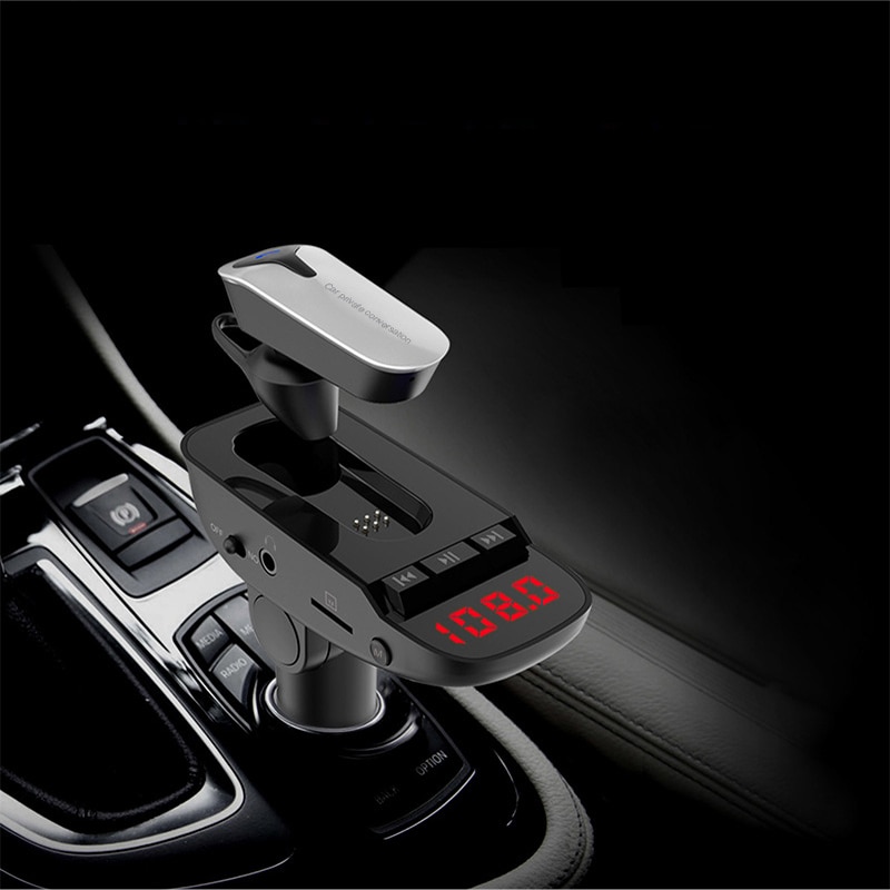 Auto Bluetooth Headset Bluetooth Car Kit Bluetooth Handsfree Auto MP3 Speler Bluetooth V4.2 Ondersteuning TF/U Disk Muziek Auto lader