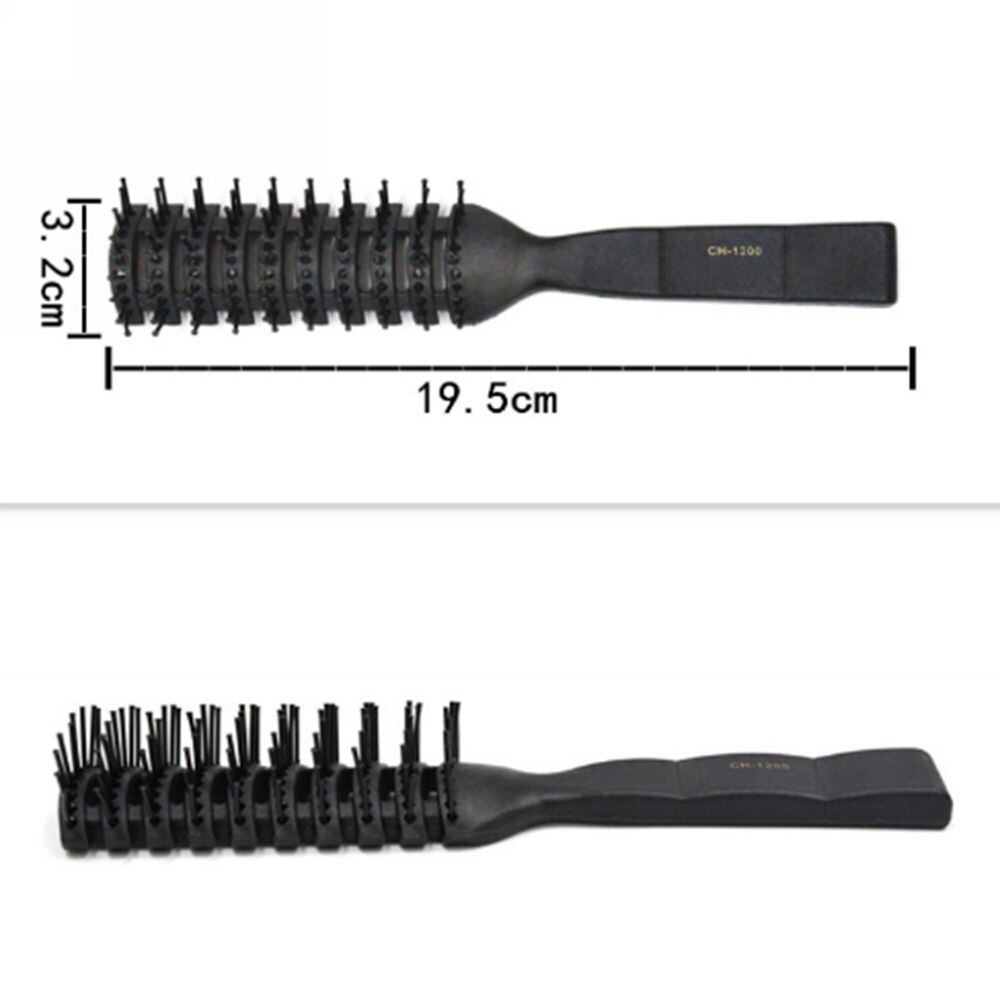 Peines profesionales para rizos de salón, cepillo para cabello de plástico negro PP, peine de masaje antiestático para hombres, herramienta de peinado, 1 ud.