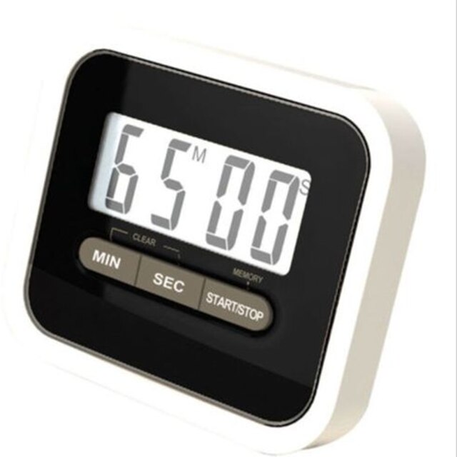 Mini Digital LCD Kitchen Timer Square Kitchen Countdown Alarm With Magnet Clock Stopwatch Clock Timer: black
