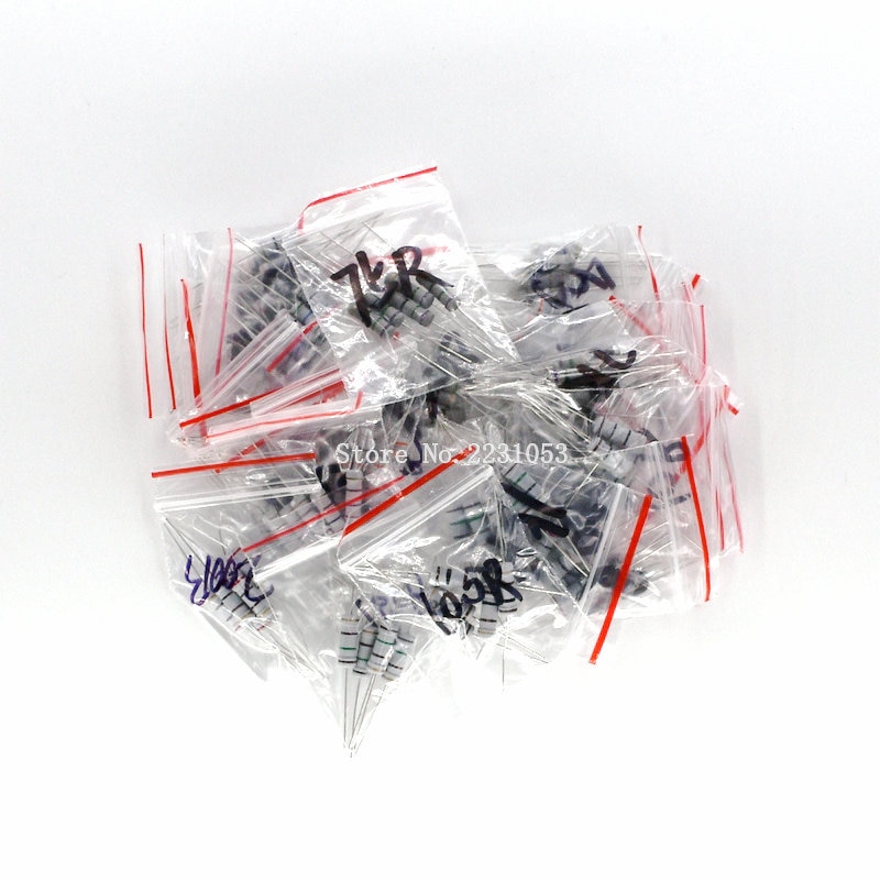 150 Teile/los Kohlenstoff Film Widerstand Bausatz 2W 0,1 R Ohm-750R Ohm 30 Arten Jeweils 5 Stck 2w 0,1 Ohm-750Ohm Farbe Ring Widerstand