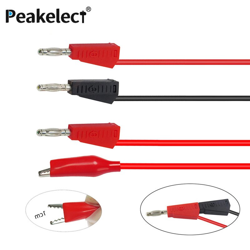 Peakelect P1051B Multimeter Test Lead Kit 4Mm Banana Plug Banana Plug / Test Haak/Alligator Clip Kabels voor Elektrische Werk