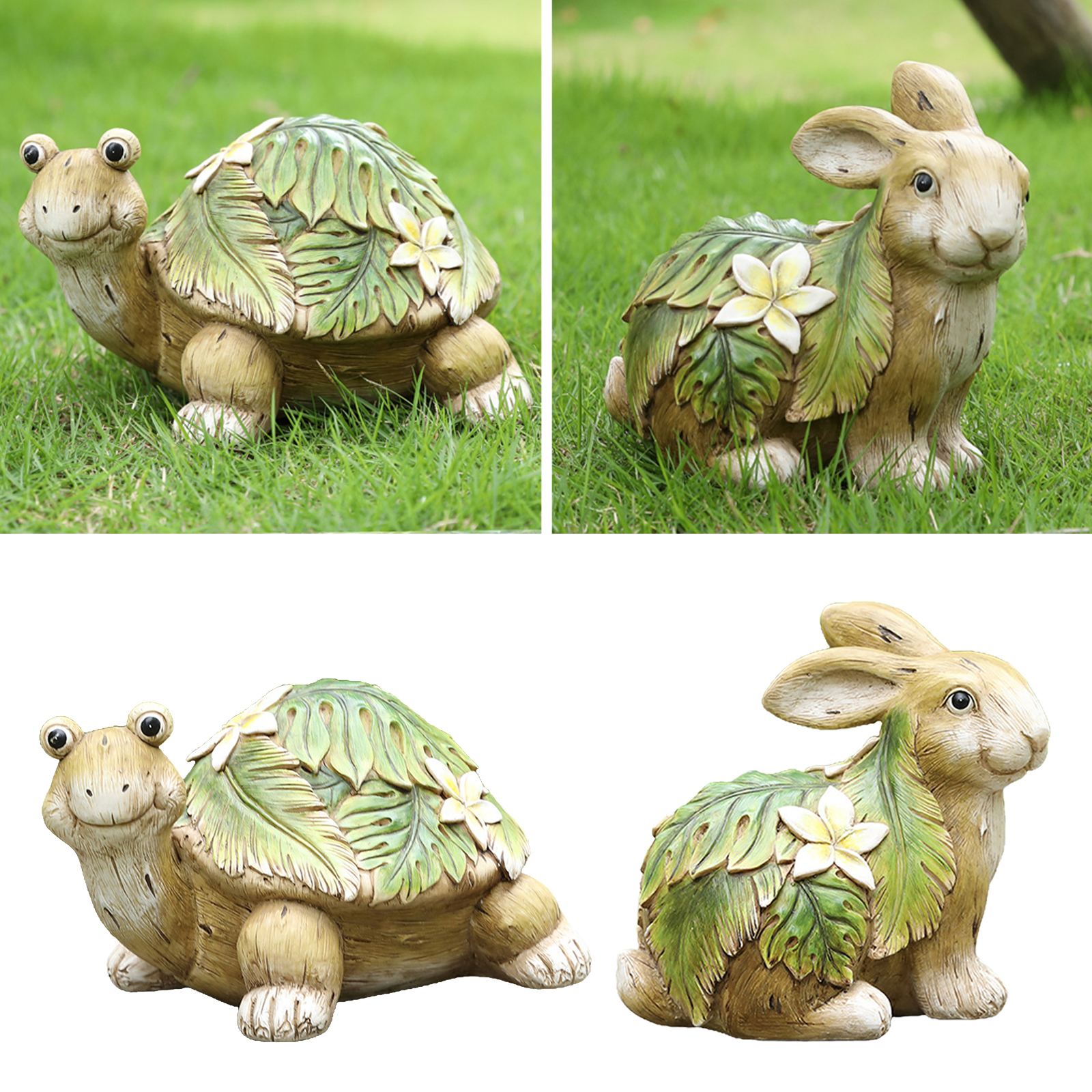 Cute Resin Garden Turtle Statue Outdoor Realistic Yard Lawn Pond Decor